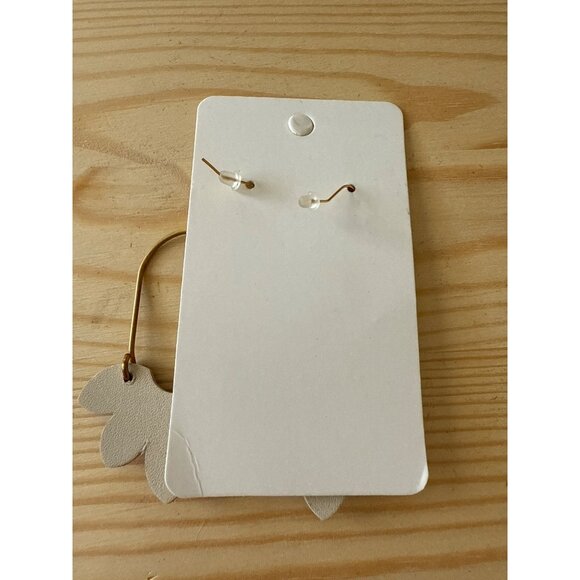 Colorful Floral Leaf Dangle Earrings With Brass Hooks By The BettyJo Co - Picture 3 of 4